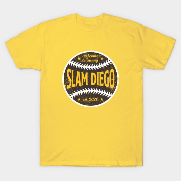 Slam Diego, Retro Ball - Yellow T-Shirt by KFig21